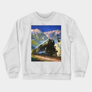 Steam Train Montana Rockies by Gustav Krollman Crewneck Sweatshirt